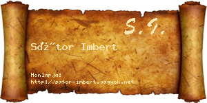 Sátor Imbert névjegykártya